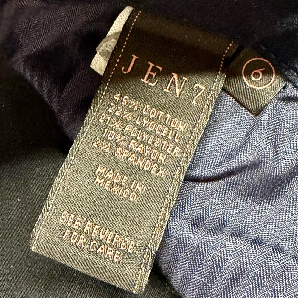 JEN7 by 7 For All Mankind Slim Straight Jeans Blue Stretch Denim Size 6 - Picture 7 of 10
